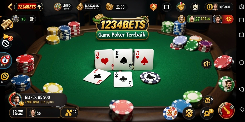 Tampilan gameplay menarik dari 1234BETS saat bermain poker.