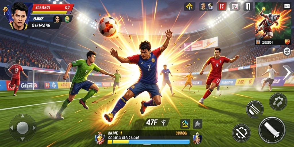 Screenshot menampilkan gameplay seru di <strong>47F</strong> yang menggambarkan aksi olahraga.