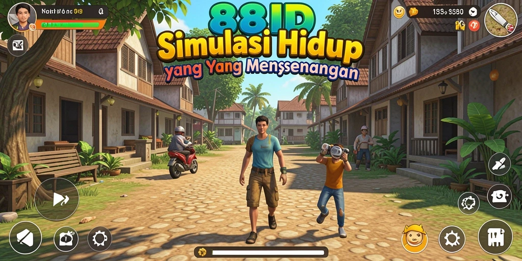 Screenshot gameplay 88ID yang menampilkan beragam aktivitas simulasi.