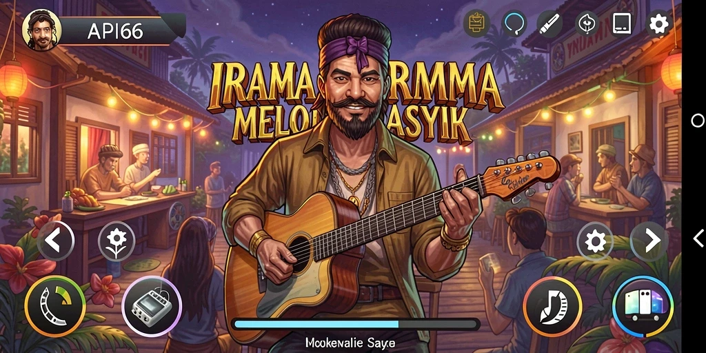 Screenshot gameplay API66 yang menunjukkan pengguna berinteraksi dengan musik.