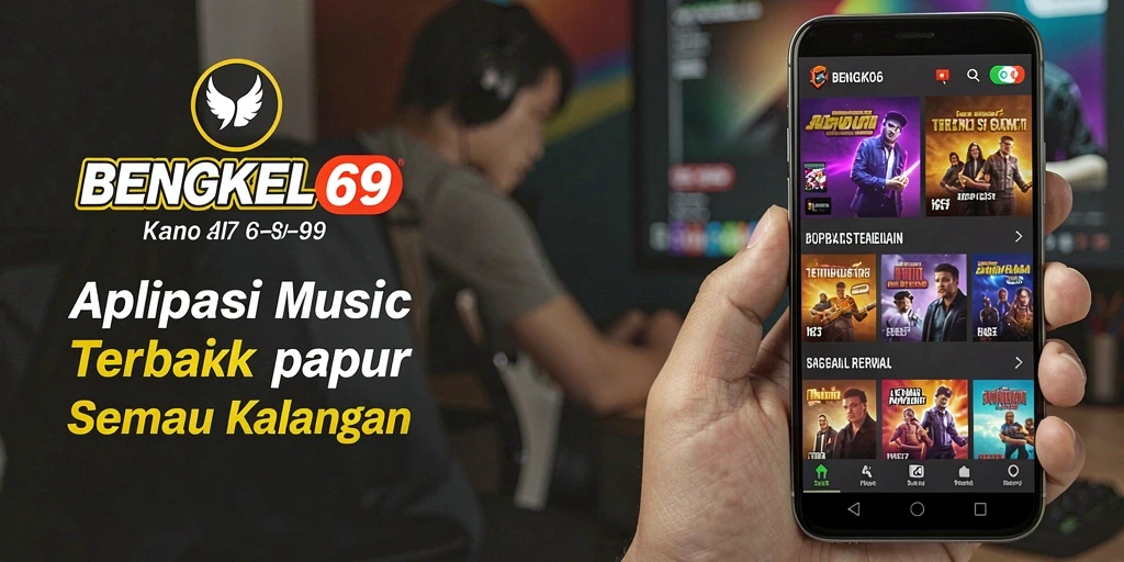 Screenshot BENGKEL69 menampilkan cara bermain musik interaktif.