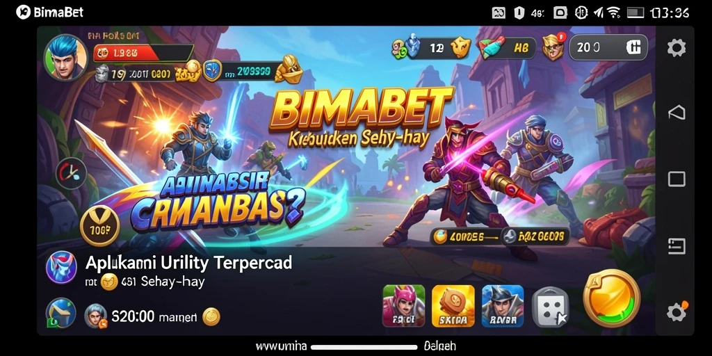 Screenshot utama BIMABET menampilkan antarmuka pengguna yang intuitif dan modern.