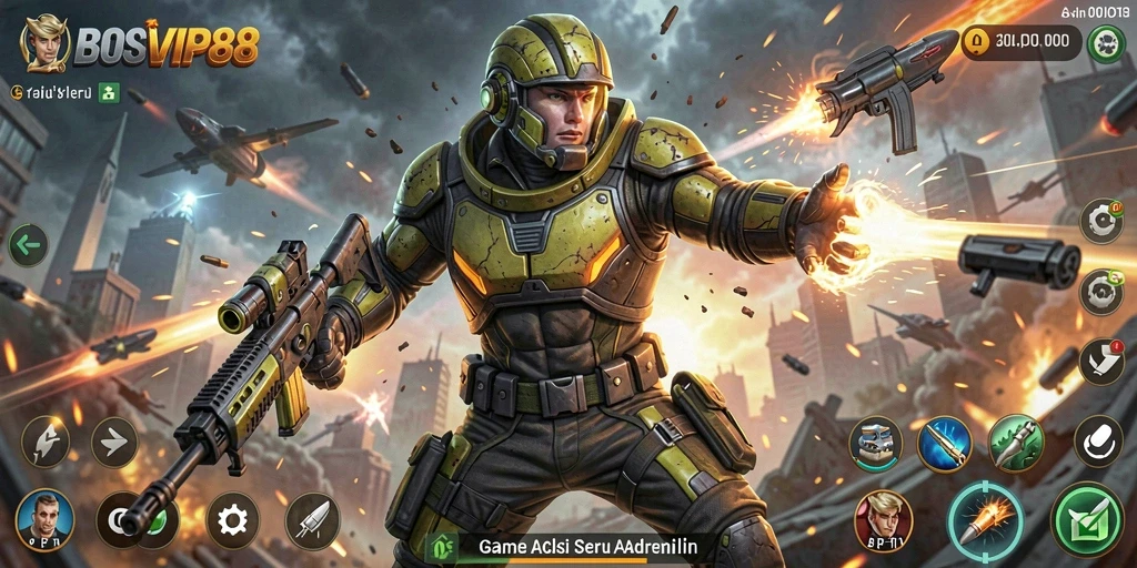 Menampilkan aksi seru dalam gameplay BOSVIP88.