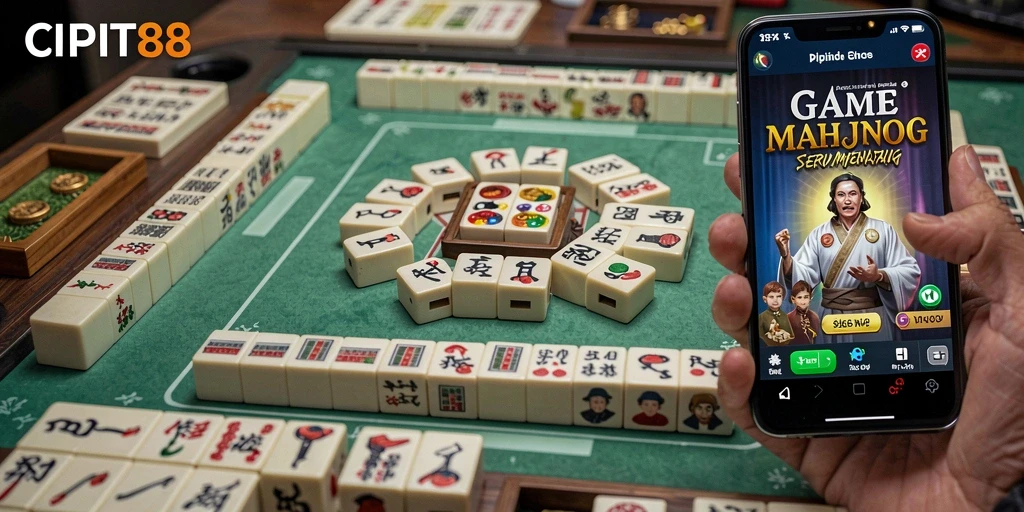 Tampilan seru gameplay Mahjong dalam CIPIT88.