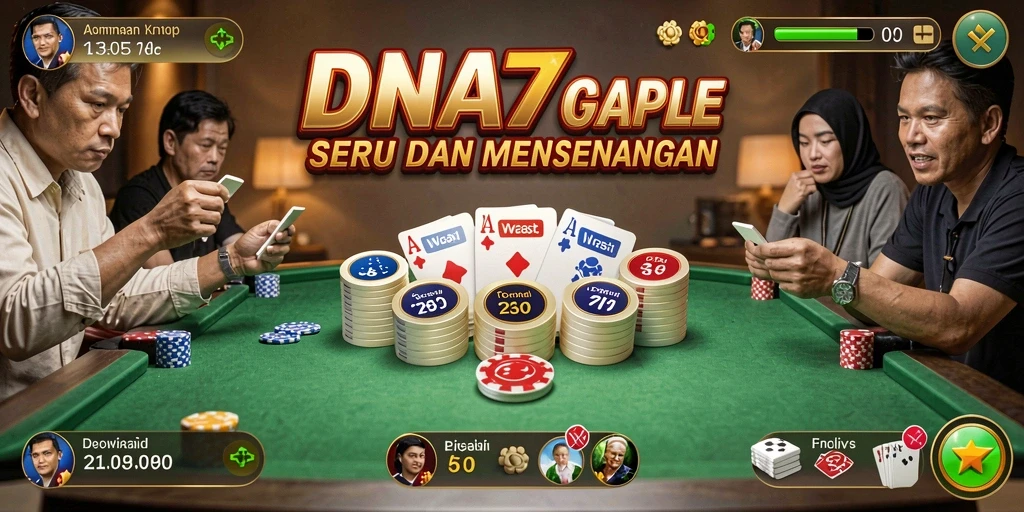 Tampilan gameplay gaple yang seru dan interaktif.