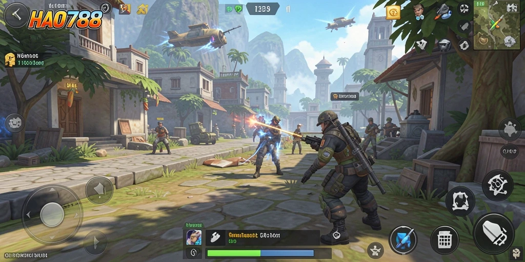 Tampilan gameplay seru dalam HAO788 dengan banyak interaksi.
