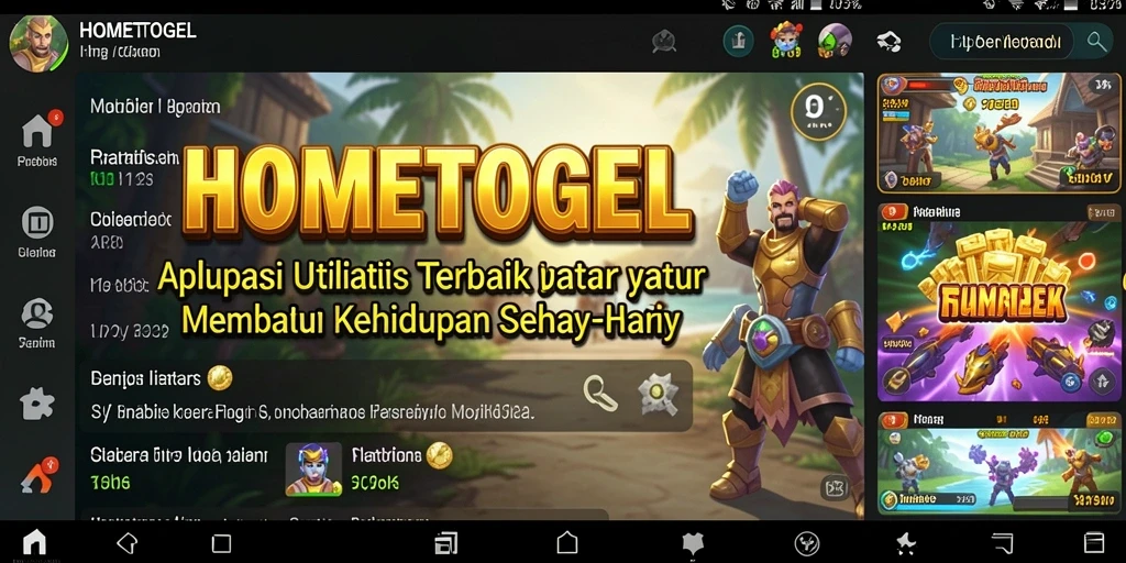 Tampilan antarmuka HOMETOGEL yang user-friendly untuk penggunaan sehari-hari.