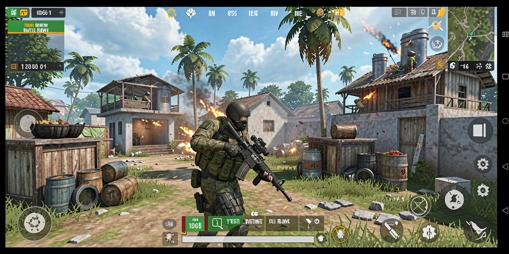 Tangkapan layar <strong>ID66</strong> menunjukkan aksi seru dalam pertempuran Battle Royale.