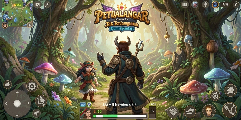 Screenshot utama JJ62 menampilkan petualangan epik dalam dunia fantasi.