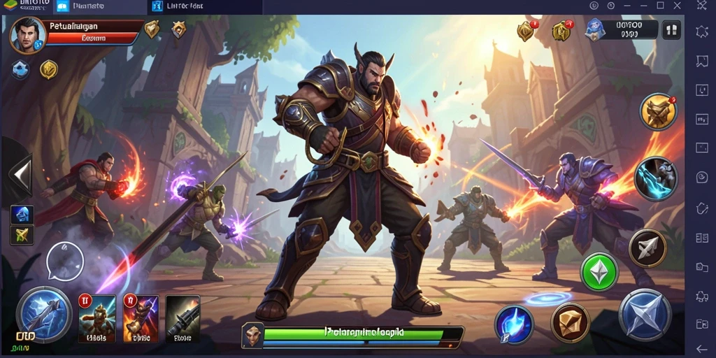 Screenshot gameplay LINITOTO menampilkan aksi pertarungan yang intens.