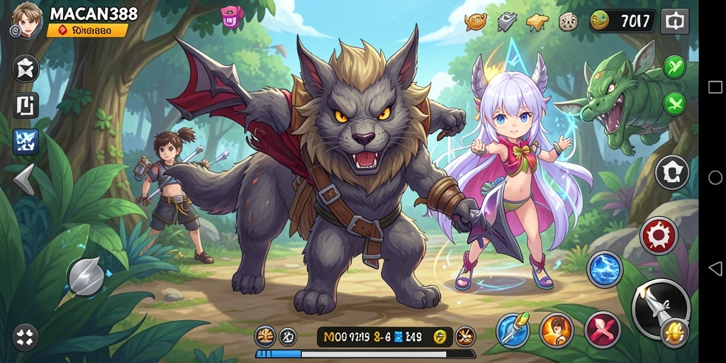 Tampilan gameplay penuh warna dari MACAN388 yang menakjubkan.