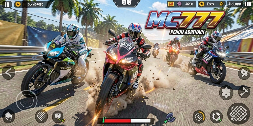 Gameplay seru balapan motor yang mendebarkan di MC777.