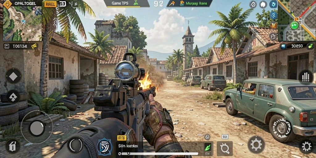 Gameplay seru OPALTOGEL yang menampilkan aksi tembak-menembak.