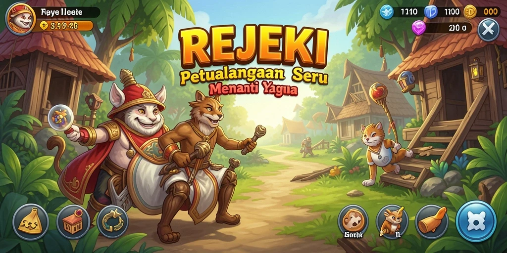 Gameplay menarik di REJEKI dengan aksi petualangan seru.