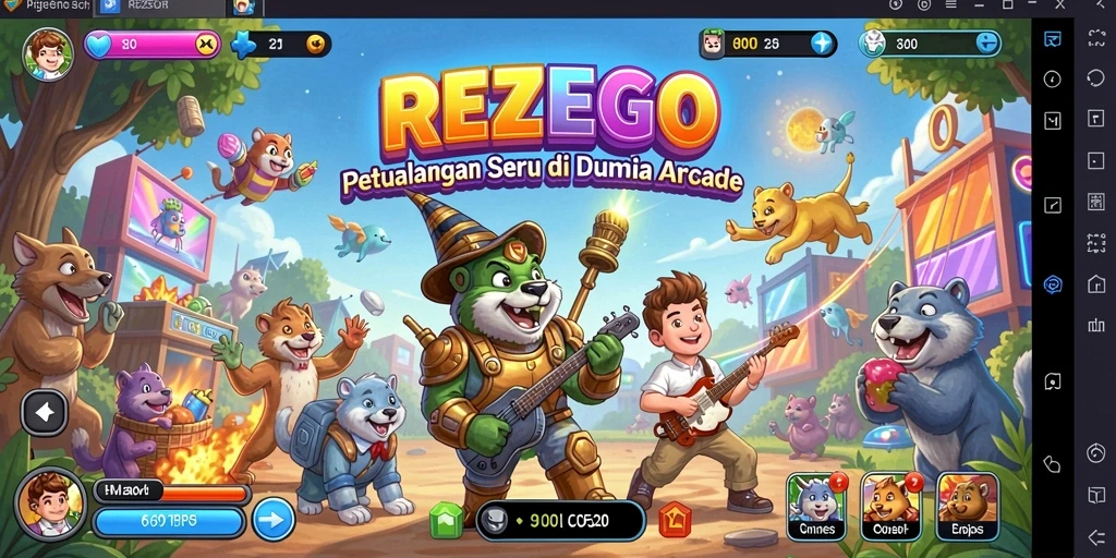 Tampilan gameplay seru di REZEGO, penuh aksi dan tantangan.