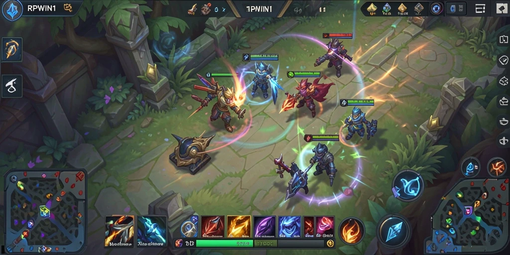 Gameplay seru RPWIN1 yang menegangkan dalam pertempuran MOBA.