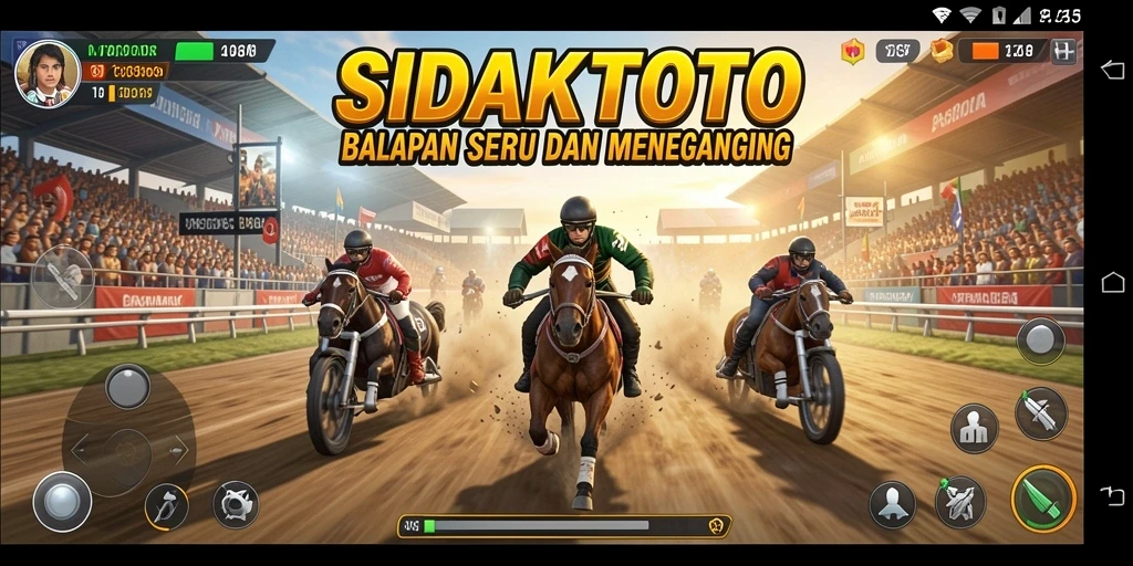 Tangkapan layar gameplay balap aksi di SIDAKTOTO.
