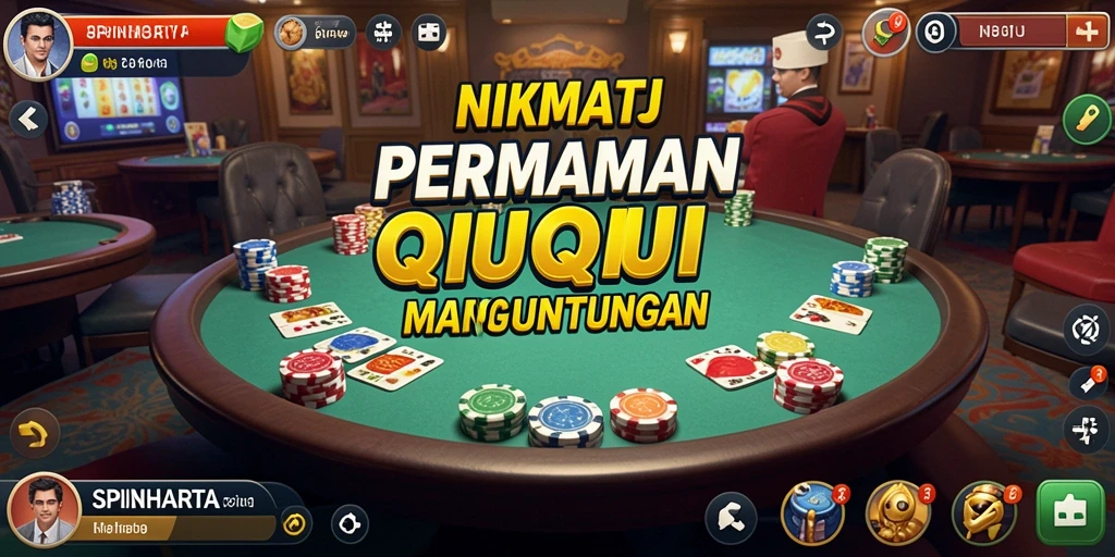 Screenshot gameplay SPINHARTA yang menunjukkan aksi QiuQiu seru.