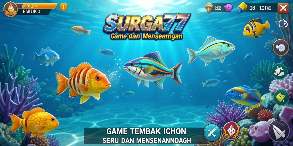 Screenshot gameplay Tembak Ikan SURGA77 yang menegangkan.