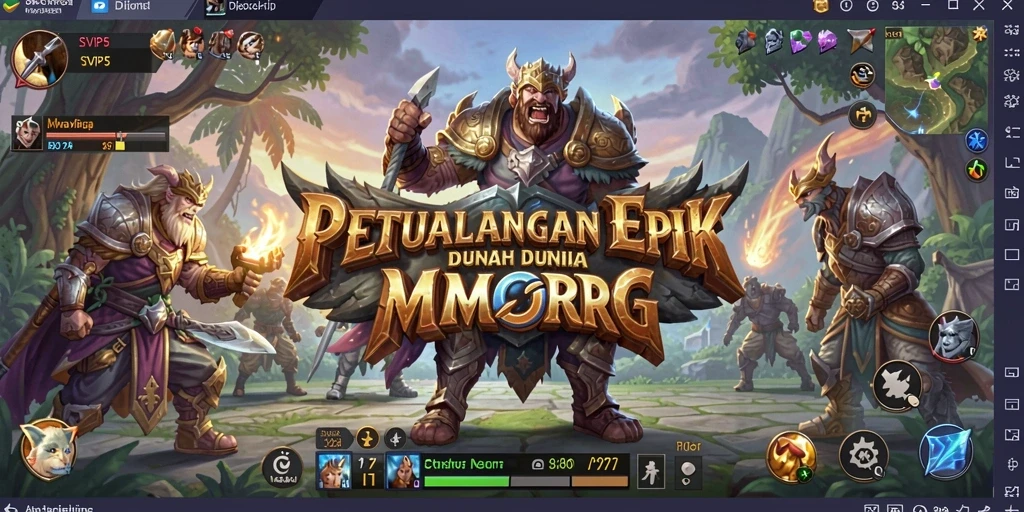 Tampilan gameplay SVIP5 yang menampilkan pertarungan epik dalam dunia MMORPG.