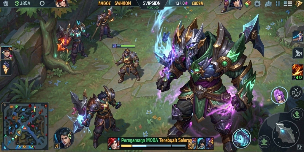 Screenshot gameplay SVIPSIDN yang menunjukkan aksi seru di arena MOBA.