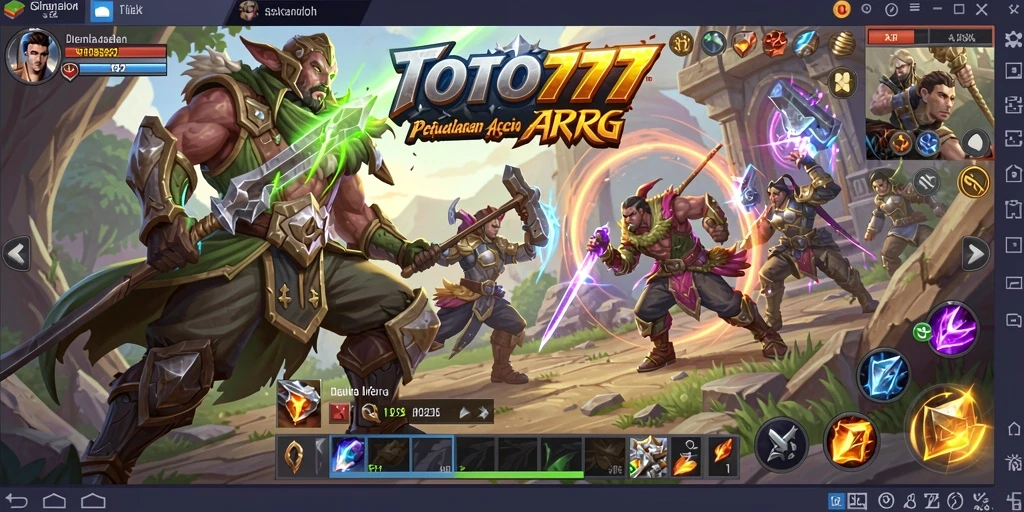 Screenshot gameplay TOTO777 yang menampilkan aksi pertempuran ARPG.